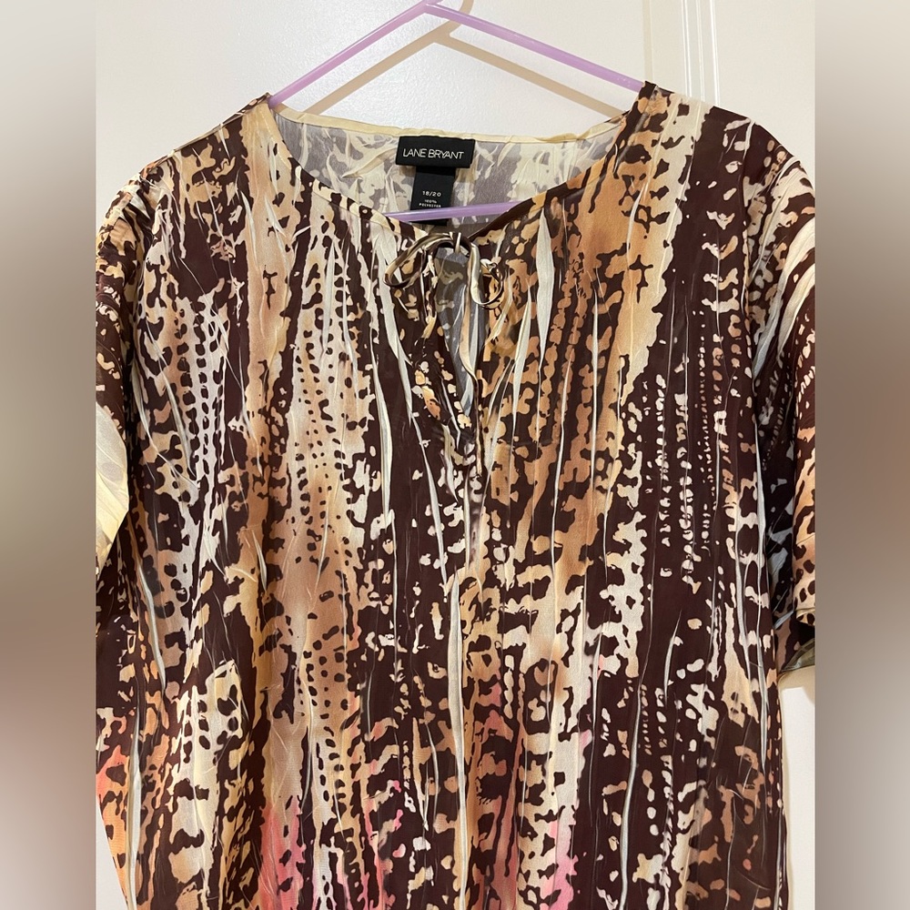 Multi Color Lane Bryant Blouse. 100% Polyester.